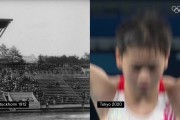 炸鱼PK真鱼😅奥运会官方晒100年前的跳水与全红婵跳水对比